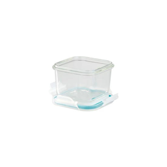 Caserola patrata, sticla, 210ml, Albastru - Glasslock