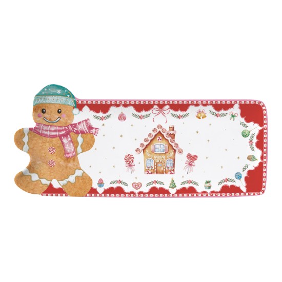 Platou servire, portelan, 36 x 16 cm, "Sweet Christmas" - Nuova R2S