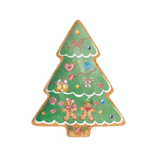 Platou portelan forma brad, 25,5 x 20,5 cm, "Sweet Christmas" - Nuova R2S