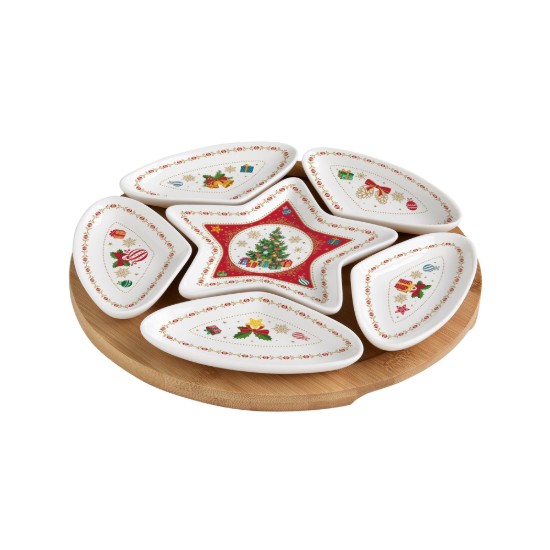 Set servire aperitive 7 piese, "CHRISTMAS ORNAMENTS" - Nuova R2S