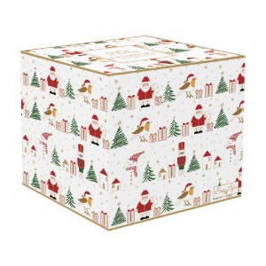Cana cu capac si infuzor metalic, portelan, model embosat, 450ml, "Let it Snow" - Nuova R2S