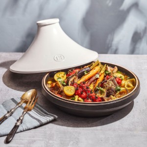 Tajine ceramica, 33,5cm/4L, "Delight", White&Slate - Emile Henry
