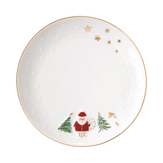 Set 2 farfurii, portelan, cu model embosat, 16cm, "Let it Snow" - Nuova R2S
