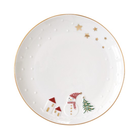 Set 2 farfurii, portelan, cu model embosat, 16cm, "Let it Snow" - Nuova R2S