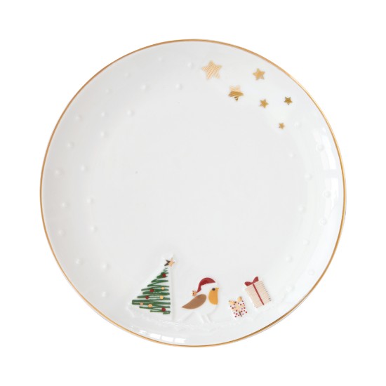 Set 2 farfurii, cu model embosat, 16cm, "Let it Snow" - Nuova R2S