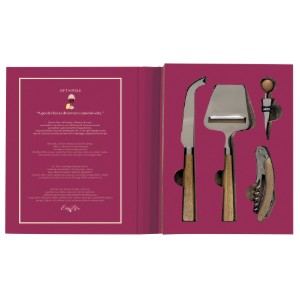 Set cadou servire vin si branzeturi, 4 piese - Easy Life