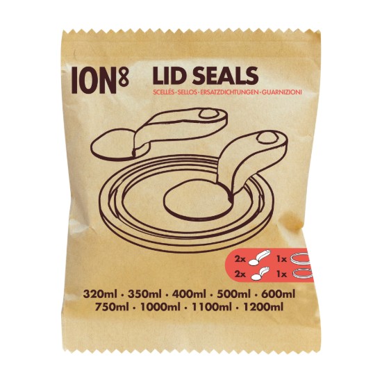Set accesorii etansare sticle, 6 piese, silicon, Transparent - Ion8