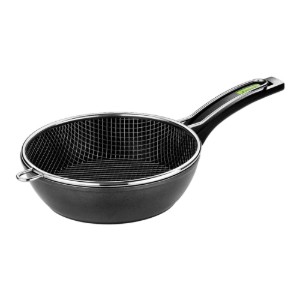Set tigaie adanca, 28cm, cu cos pentru prajit, "Green" - Monix