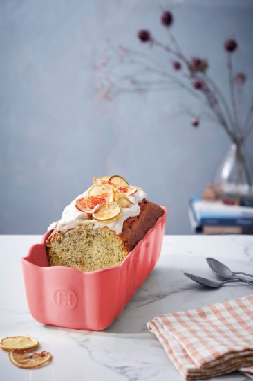 Tava cozonac, ceramica, 28,5x13cm/1,8L, "Madeleine", Rose Candy - Emile Henry