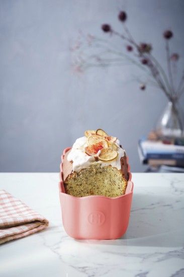 Tava cozonac, ceramica, 28,5x13cm/1,8L, "Madeleine", Rose Candy - Emile Henry