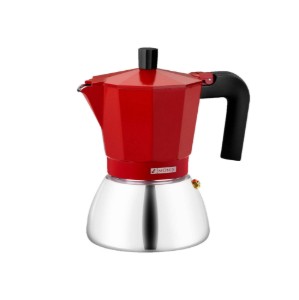 Cafetiera inox/aluminiu, 195ml, Rosu - Monix