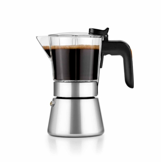 Cafetiera inox/sticla, 170ml, "Flavour Crystal" - BRA