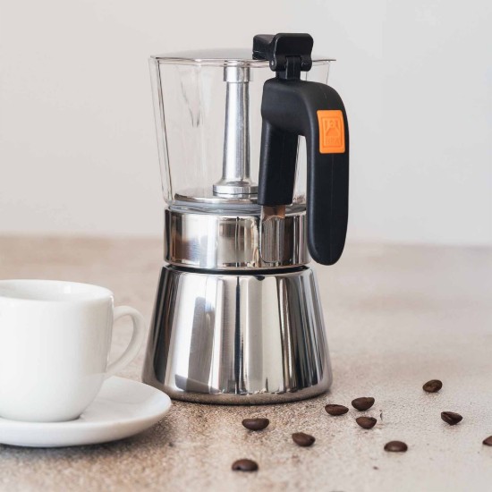 Cafetiera inox/sticla, 170ml, "Flavour Crystal" - BRA