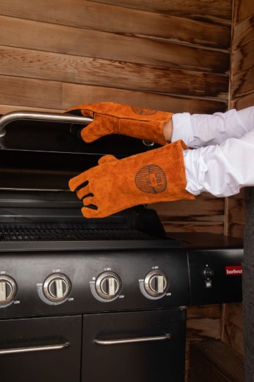 Set manusi BBQ, piele, Maro - Tiseco