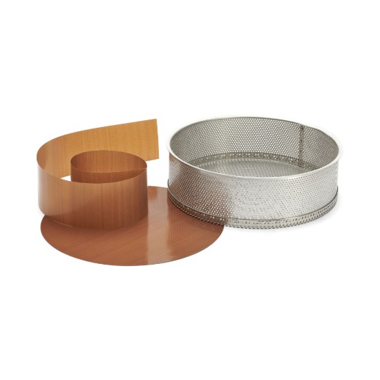 Forma de copt perforata, cu hartie de copt inclusa, 24 cm, inox - de Buyer
