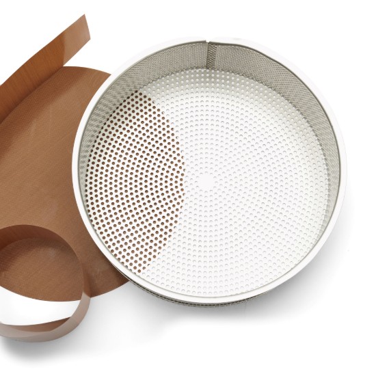 Forma de copt perforata, cu hartie de copt inclusa, 24 cm, inox - de Buyer