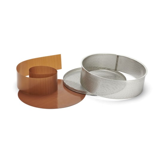Forma de copt perforata, cu hartie de copt inclusa, 24 cm, inox - de Buyer