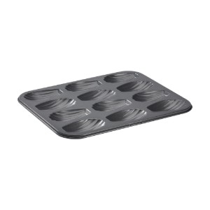 Tava pentru madlene, 12 compartimente, 26 x 20 cm, otel - de Buyer