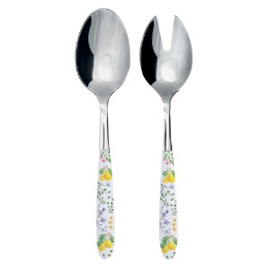Set 2 linguri pentru servire salata, inox, "Fleurs et Citrons" - Nuova R2S