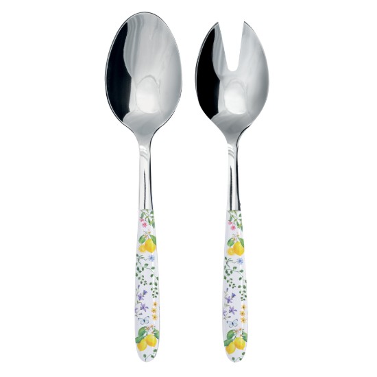 Set 2 linguri pentru servire salata, inox, "Fleurs et Citrons" - Nuova R2S