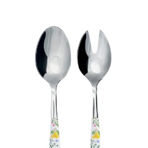 Set 2 linguri pentru servire salata, inox, "Fleurs et Citrons" - Nuova R2S