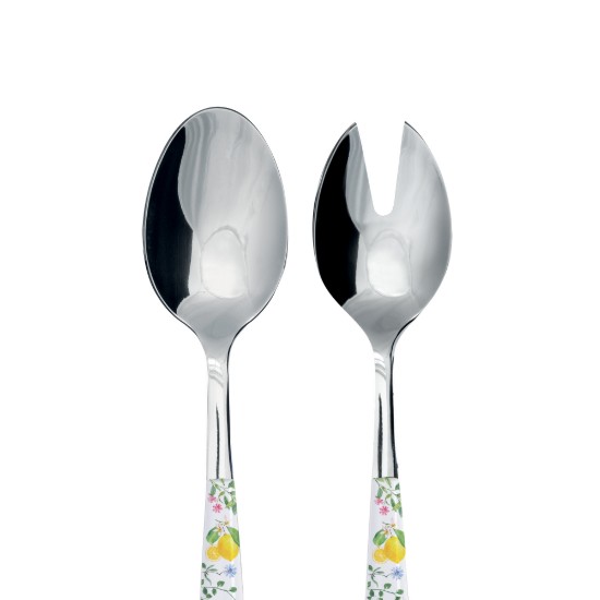 Set 2 linguri pentru servire salata, inox, "Fleurs et Citrons" - Nuova R2S