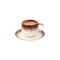 Ceasca cu farfurioara, portelan, 120ml, "Nuances", Maro - Nuova R2S