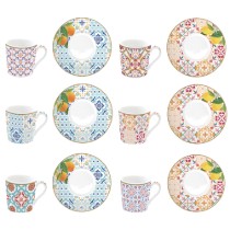 Set 6 cesti cu farfurioare, portelan, 100ml, "Siracusa"   - Nuova R2S