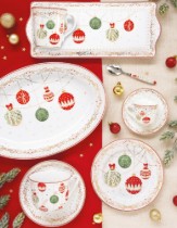 Set 4 farfurii desert, portelan, 19cm, "Christmas Eve" - Nuova R2S
