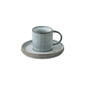 Ceasca cu farfurioara, ceramica, 100ml, "Domus", Light Blue - Nuova R2S