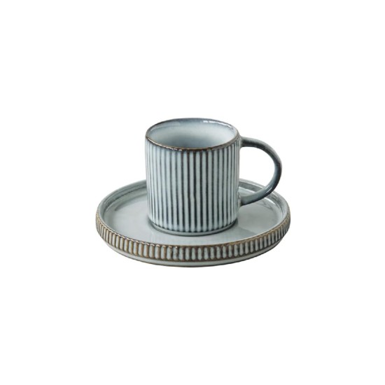 Ceasca cu farfurioara, ceramica, 100ml, "Domus", Light Blue - Nuova R2S