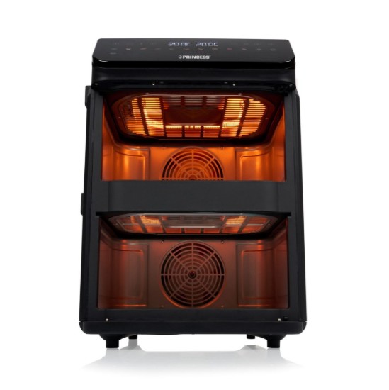 Friteuza dubla cu aer cald, 5,6+5,6 L, 3000W, Negru - Princess