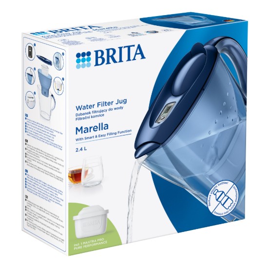 Cana filtranta BRITA MAXTRA Marella 2,4 L (blue), 1 x filtru Pure Performance