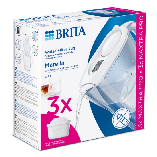 Starter pack BRITA Marella 2,4 L + 3 filtre Maxtra PRO (white)