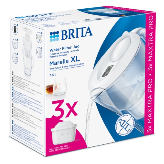 Starter pack BRITA Marella XL 3,5 L (white) + 3 filtre Maxtra PRO