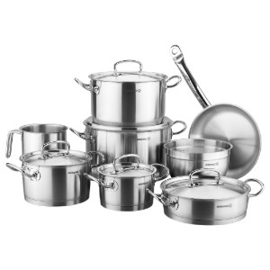 Set vase de gatit, 13 piese, inox, "Proline" - Korkmaz