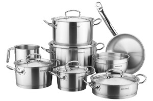 Set vase de gatit, 13 piese, inox, "Proline" - Korkmaz