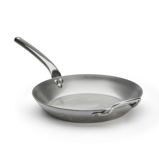 Tigaie otel carbon, 32 cm, maner rece, "CARBON PLUS" - de Buyer