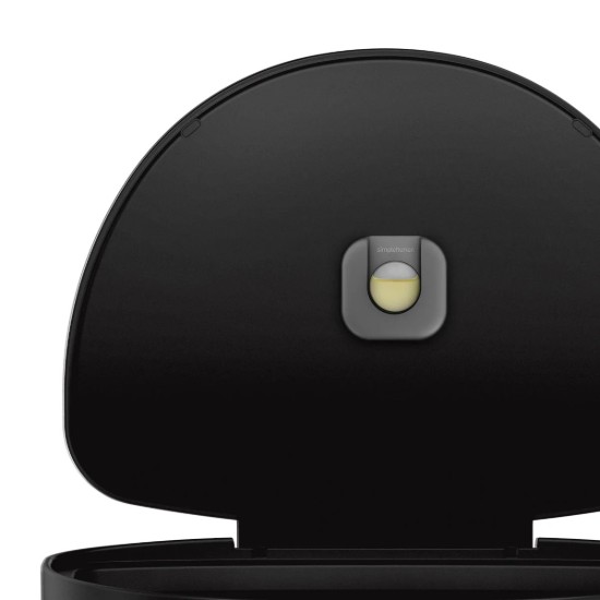 Cos de gunoi cu pedala, semi-rotund, 45 L, inox, Matte Black - simplehuman