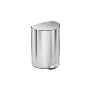 Cos de gunoi semi-rotund, cu pedala, 6 L, inox, Brushed - simplehuman