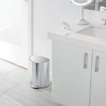 Cos de gunoi semi-rotund, cu pedala, 6 L, inox, Brushed - simplehuman