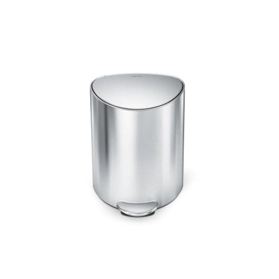 Cos de gunoi semi-rotund, cu pedala, 6 L, inox, Brushed - simplehuman