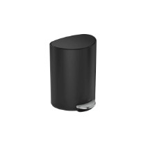 Cos de gunoi semi-rotund, cu pedala, 6 L, inox, Matte Black - simplehuman