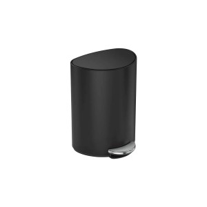 Cos de gunoi semi-rotund, cu pedala, 6 L, inox, Matte Black - simplehuman