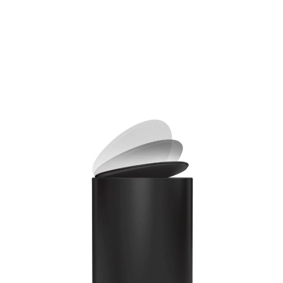 Cos de gunoi semi-rotund, cu pedala, 6 L, inox, Matte Black - simplehuman
