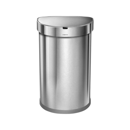 Cos de gunoi cu senzor, semi-rotund, 45 L, inox, Brushed - simplehuman
