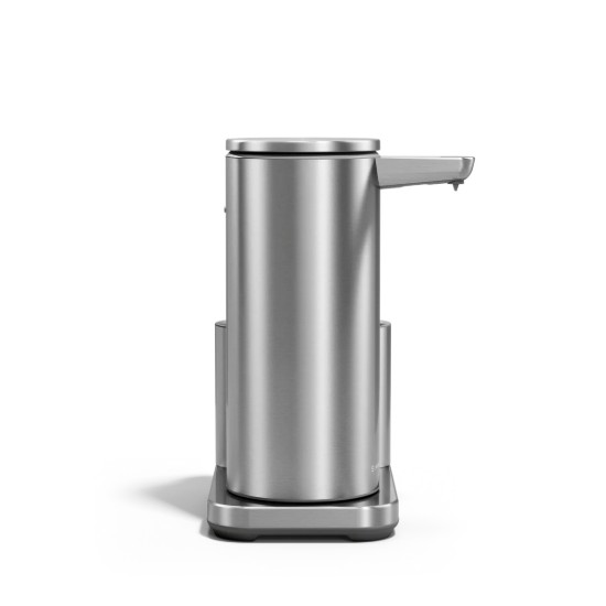 Dozator cu senzor si suport pentru burete, 414 ml, inox, Brushed - simplehuman
