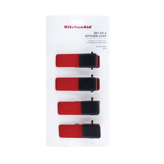 Set 4 cleme / clipsuri pentru pungi, plastic, Empire Red - KitchenAid