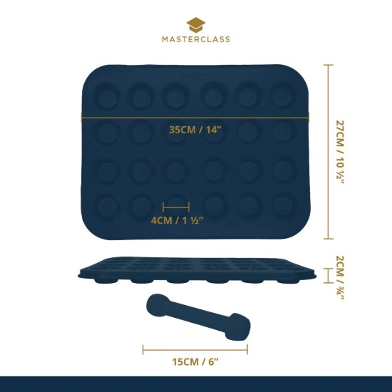 Tava mini-tarte, otel, 35 x 27 cm, "MasterClass" - Kitchen Craft