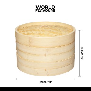 Set gatit la aburi, bambus, 25 cm - Kitchen Craft